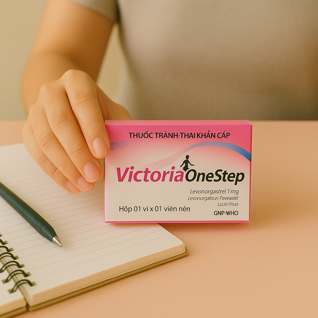 Victoria One Step emergency contraception for pregnancy prevention after unprotected sex.